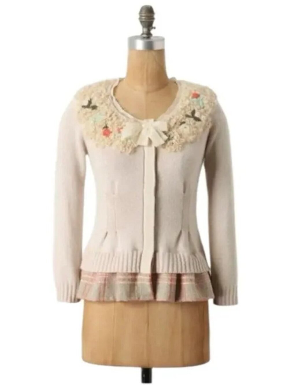 Anthropologie Field Flower ruffled First Pick cardigan sweater - Picture 2 of 7